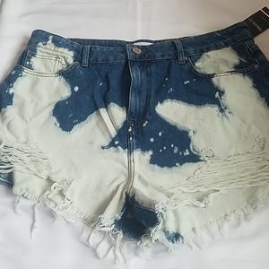 Womens distressed blue Jean shorts